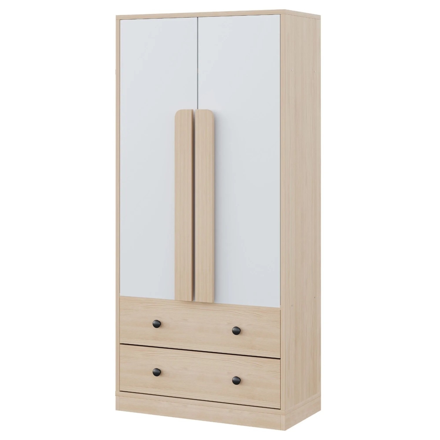 Merax Kleiderschrank 70x40x170cm Türen Schubladen Holz Weiß