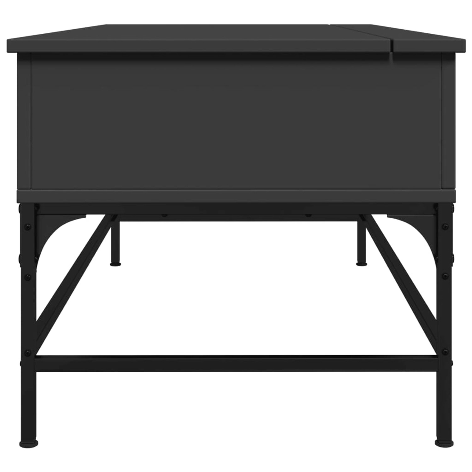 Schwarzer vidaXL Couchtisch (100x50x45 cm) aus Holzwerkstoff und Metall.