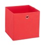 Rote Relaxdays Aufbewahrungsbox aus Stoff, faltbar, 30x30x30 cm, mit Griff.