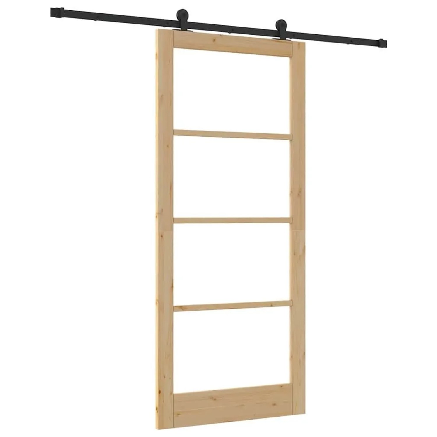 vidaXL Schiebetür ORKDAL Natur 93 x 211 cm Massivholz Kiefer und Glas 3332149