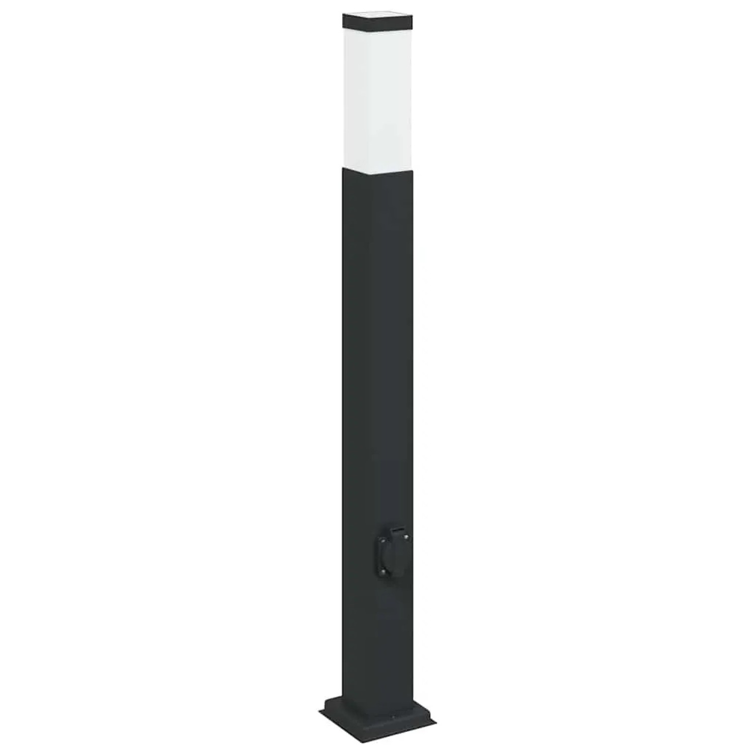 vidaXL Pollerleuchte mit Auslass 80 cm Schwarz IP44 4006085