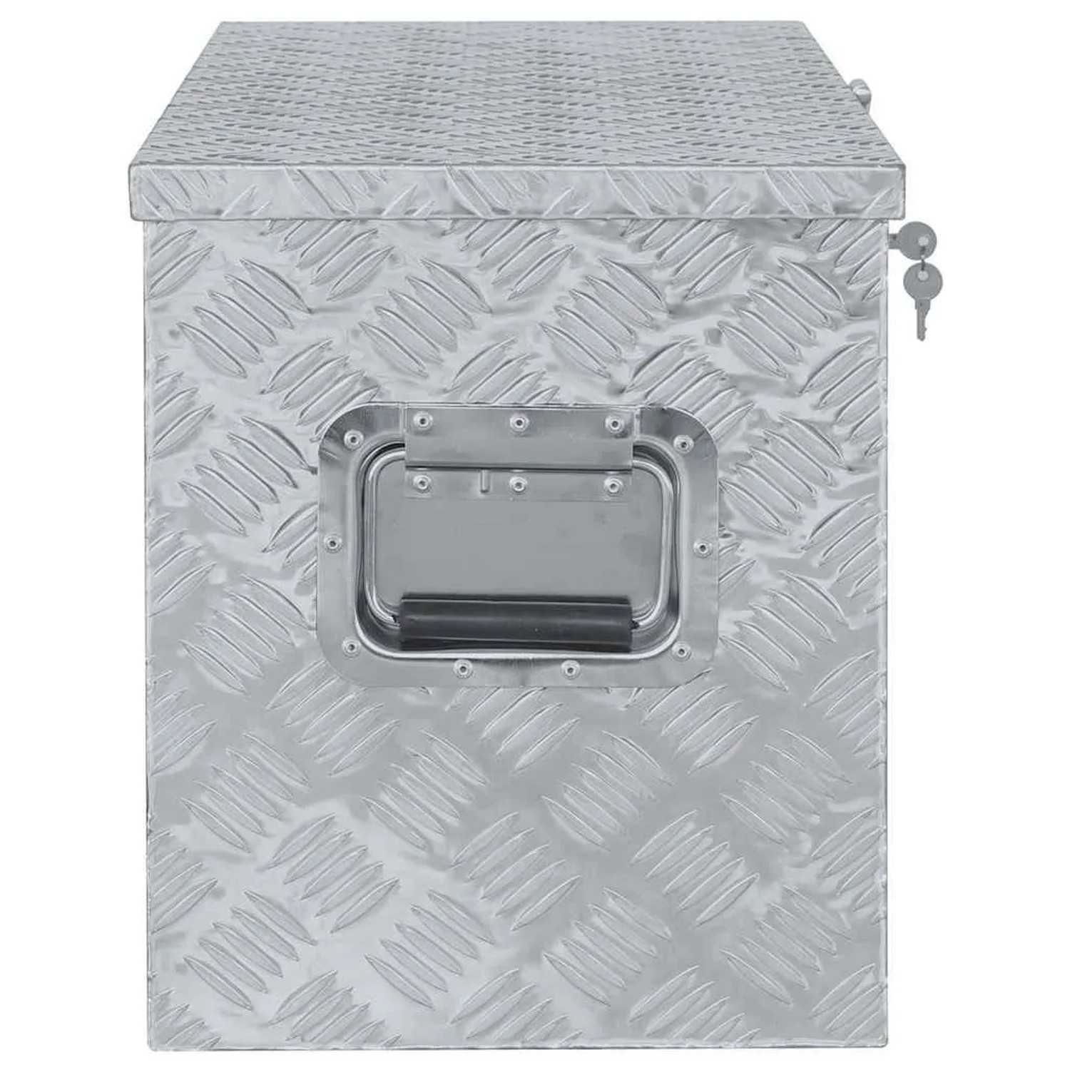 DELUKE Aluminiumbox Mit Deckel Abschließbar Alubox Deichselbox Alu Anhängerbox Werkzeugkiste Transportbox Metallkiste 90,5x35x40cm Silber_3