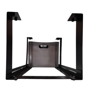 Schwarzes Schulte Deckenregal (2er Set) mit Kunststoffbox, ideal zur Stauraumoptimierung.