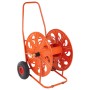 vidaXL Schlauchwagen für 140 m Schlauch, Stahl, rot/schwarz. Gartenschlauchwagen mit Rädern.