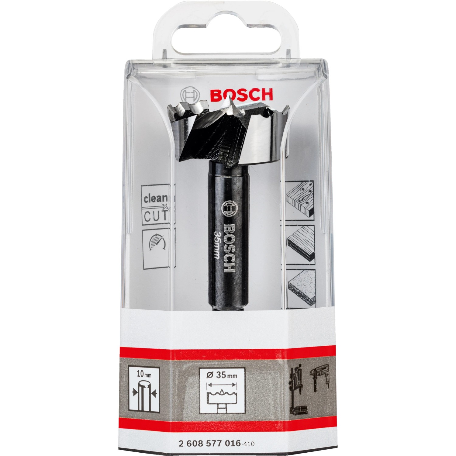 Bosch Forstnerbohrer, 35 mm Holzbohrer für präzise Bohrungen in Holz.
