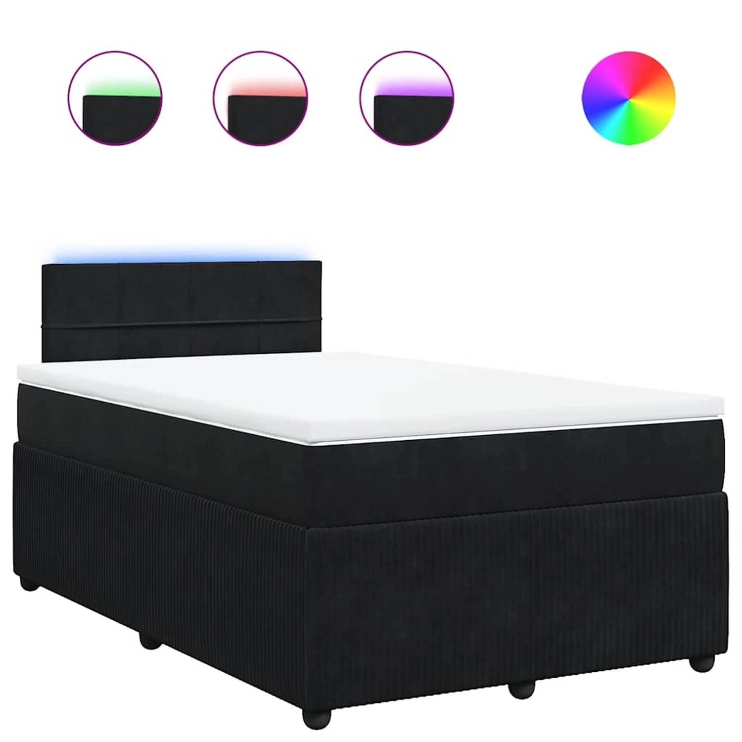 vidaXL Boxspringbett mit Matratze Schwarz 120x190 cm Samt 3289988 günstig online kaufen