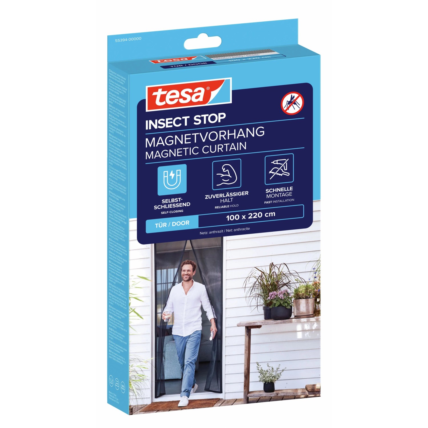 tesa® Insect Stop  Magnetvorhang Tür anthrazit