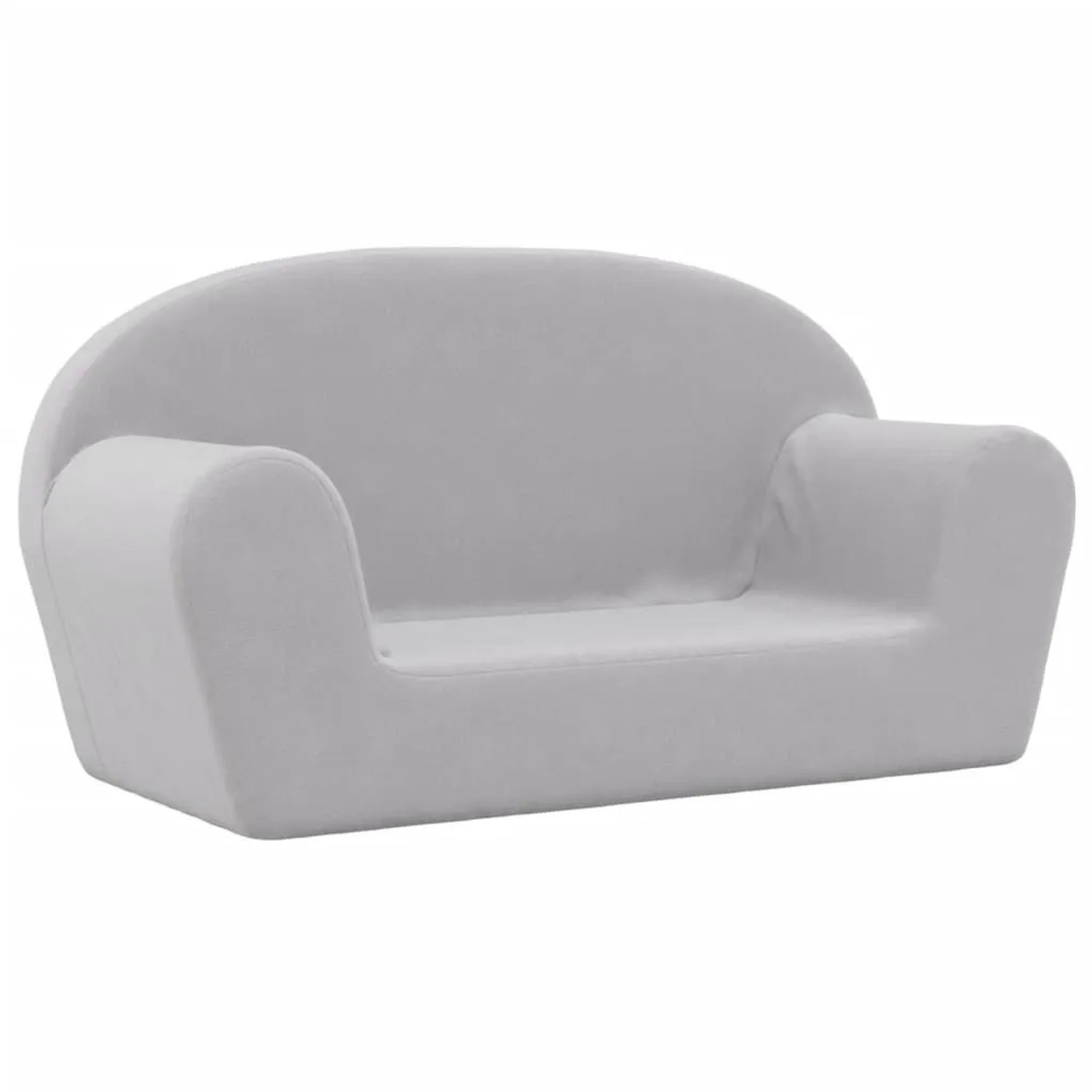 vidaXL Kindersofa 2-Sitzer Hellgrau Weich Plüsch 356987