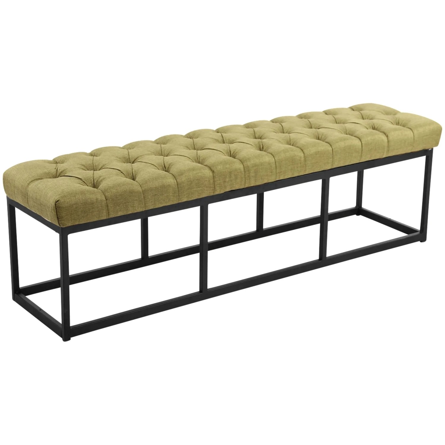 DELUKE Sitzbank MEXICO Stoff Grünfarbig 150x38x46cm Sitzbank Flur Sitzhocker Esszimmerbank Polsterbank Schlafzimmer
