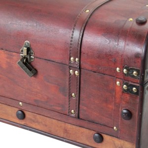 HMF 6402-154 Vintage Schatztruhe Schatzkiste Holztruhe Schloss 54 x 28 x 30 cm Mexiko