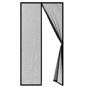 KARAT Fliegengitter Sam, 90x220 cm, mit Streifenmuster und Klettverschluss zur Klebemontage.