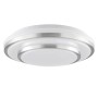 Runde LED-Deckenleuchte Nivaro in Silber/Weiß, Ø 29,3 cm. Moderne Lampe für Wohnräume.