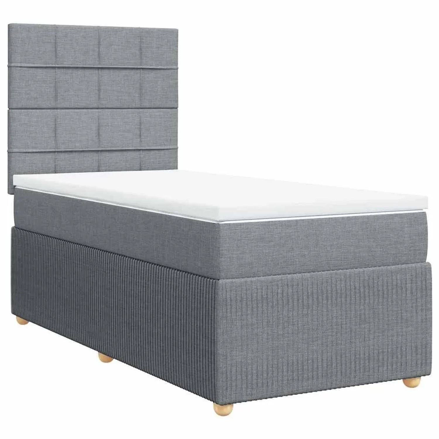 vidaXL Boxspringbett mit Matratze Hellgrau 90x200 cm Stoff 3294239 günstig online kaufen