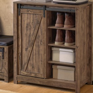 SoBuy Schuhkommode FSB59-N im Landhausstil mit Schiebetür und Ablagen für Schuhe und Accessoires.