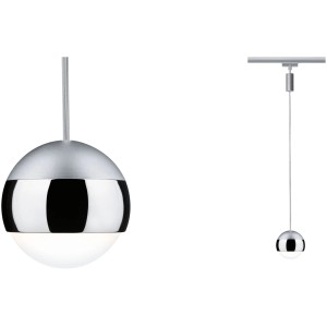 Paulmann Urail LED Pendelleuchte Capsule II, 6W, 4000K, Chrom matt. Schienensystem-Leuchte.