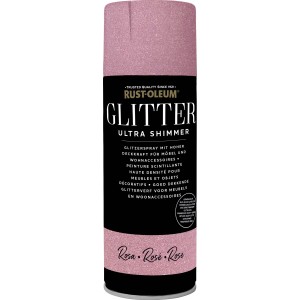 Rust-Oleum Glitzerfarbe Ultra Shimmer Rosa, 400ml Dose Effektfarbe für Möbel und Deko.