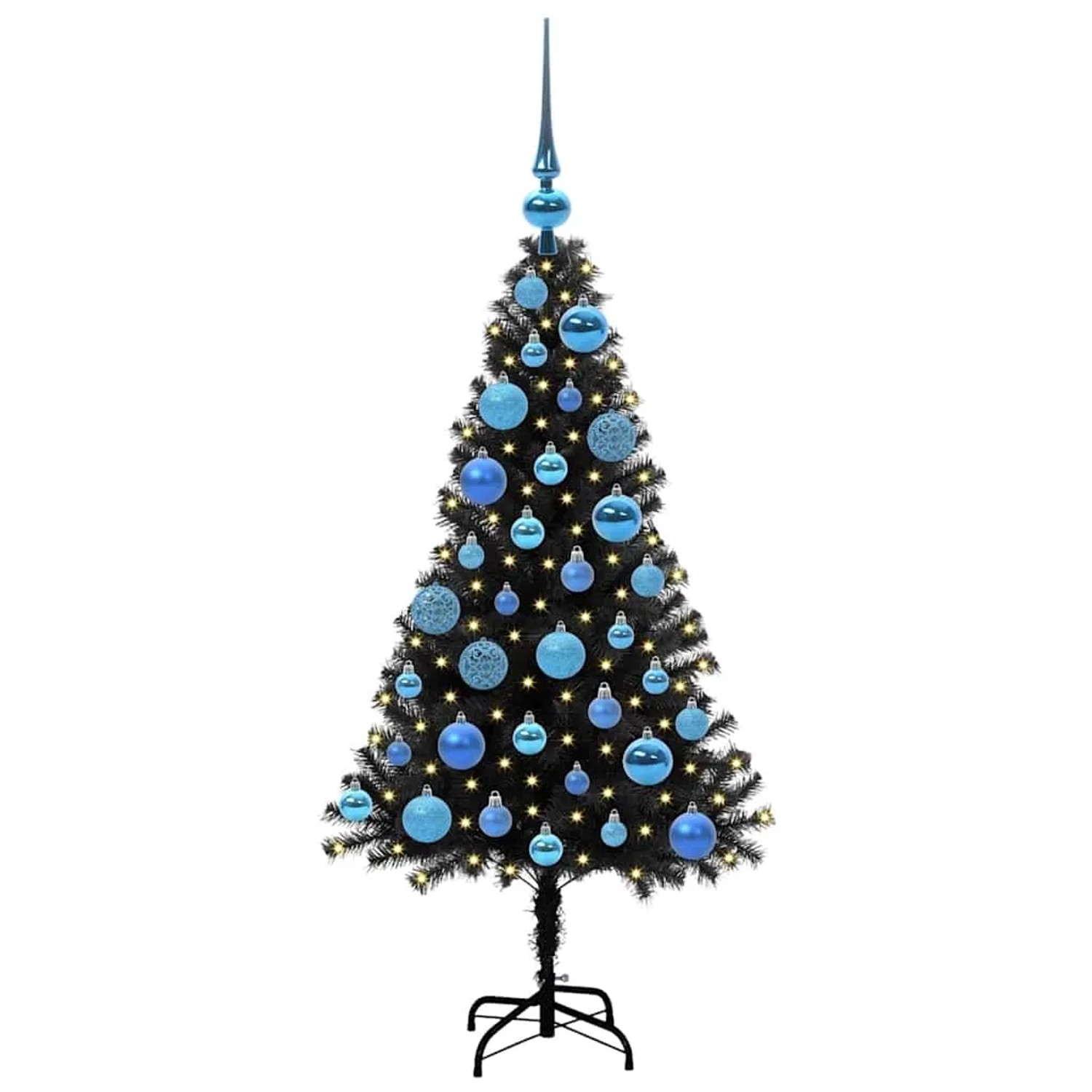 vidaXL Weihnachtsbaum mit 150 LEDs mit Ständer Schwarz 120 cm PVC 3396463