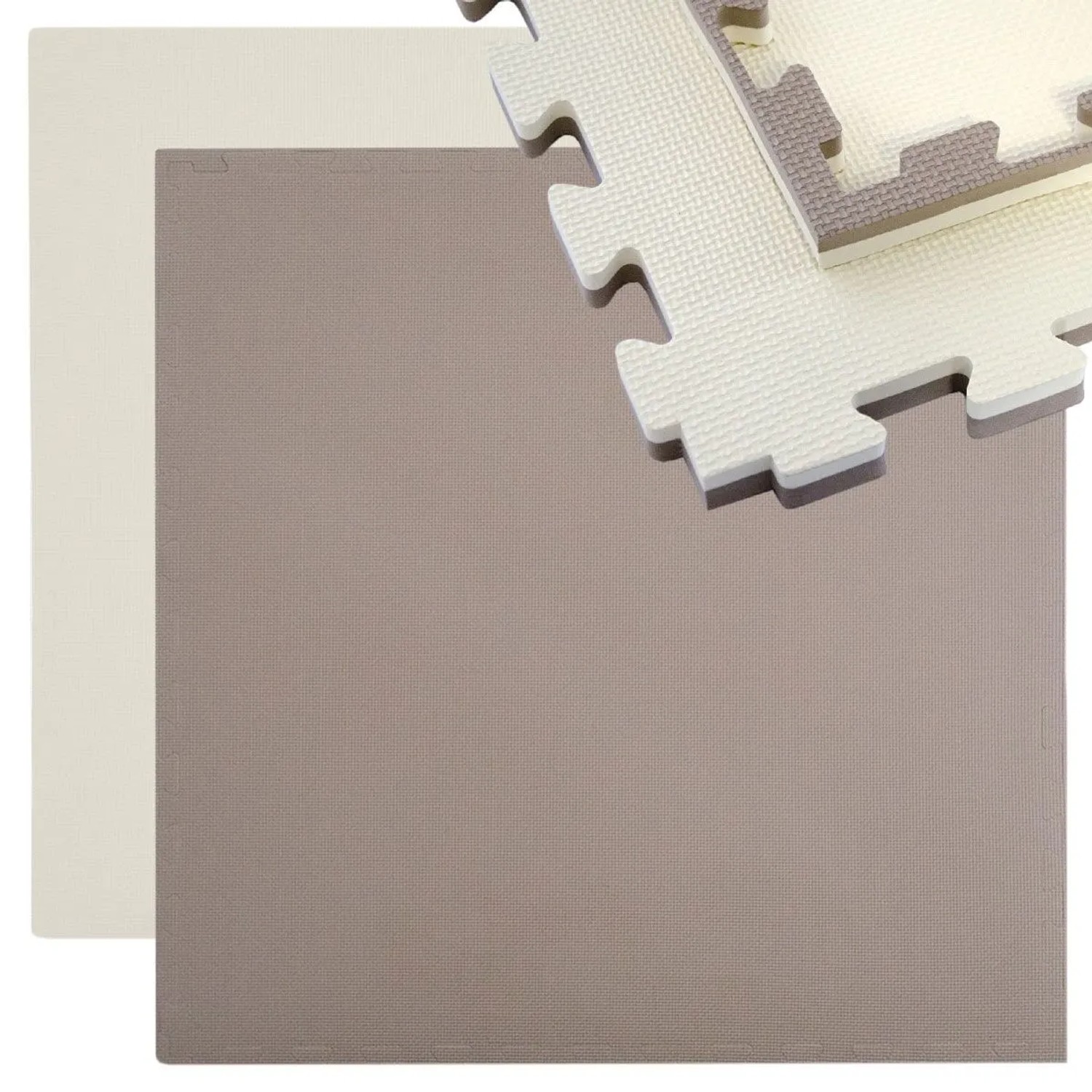 eyepower XL Trainingsmatte mit Rand 90 x 90 x 2,5 cm Beige