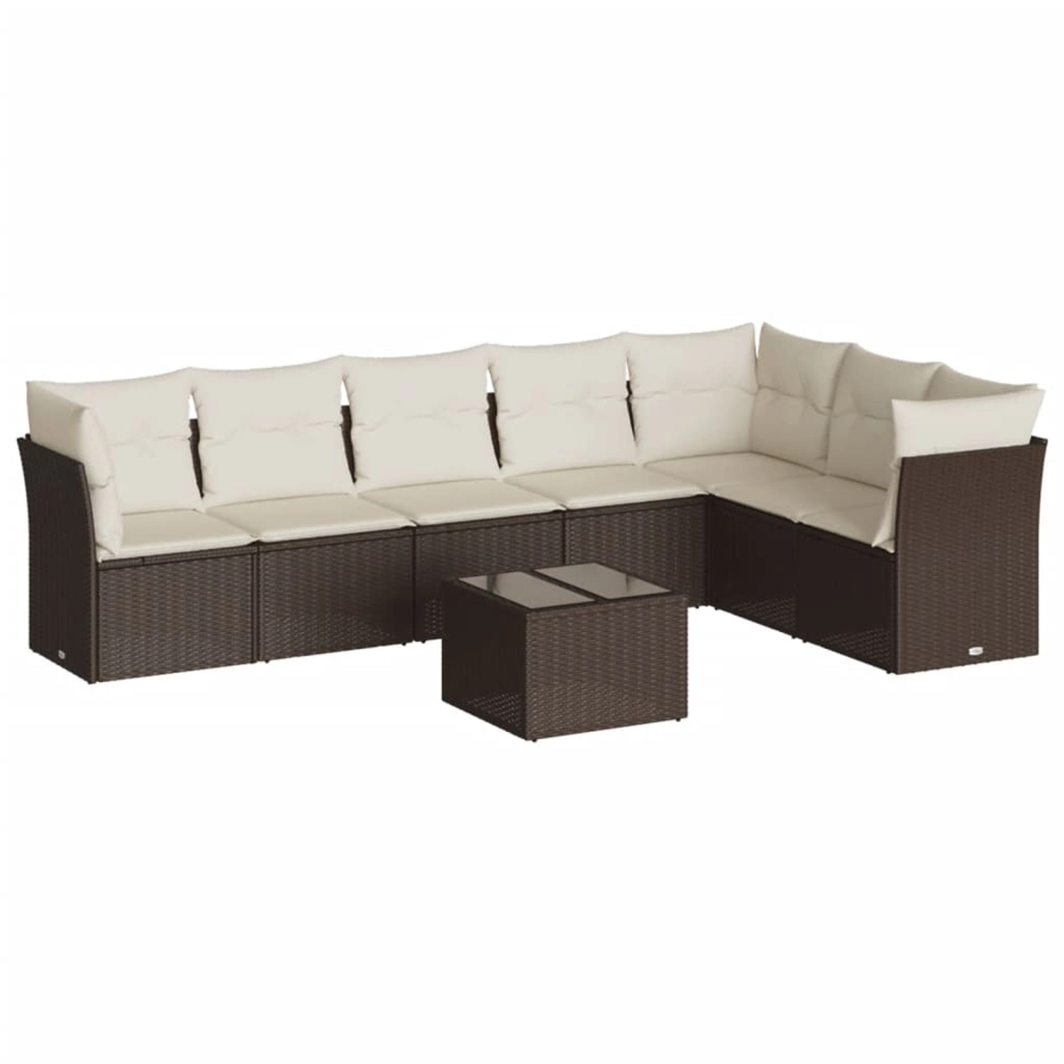 vidaXL 8-Tlg Garten-Sofagarnitur mit Kissen Braun Poly Rattan 3217753 günstig online kaufen