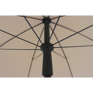 Siena Garden Marktschirm City, Ø 180 cm, Natur, Detailaufnahme von unten mit Schieber.