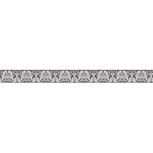 A.S. Création Bordüre Ornament, selbstklebend, schwarz-weiß gemustert.