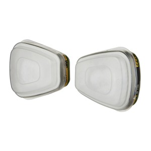 3M Filter 6004 PRO1 ABEK1P3 (1 Set) für Atemschutzmasken, weiß, zum Schutz vor Gasen, Dämpfen und Partikeln.