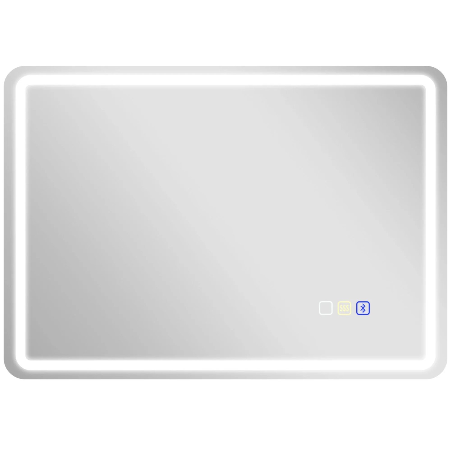HOMCOM Badezimmerspiegel Gehärtetes Glas 70L x 50B x 3,5H cm Silber