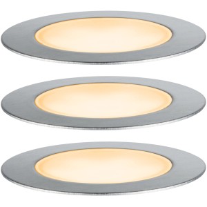 Paulmann LED-Bodeneinbaustrahler Floor Plug & Shine, 3er Set, Ø 7cm, warmweißes Licht.