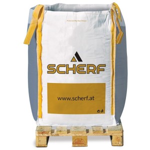 Big-Bag mit Wassergebundener Wegedecke Gold-Ocker, 1000 kg, auf Palette.