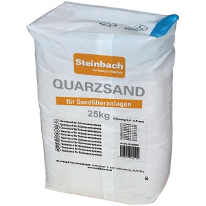 Sack Steinbach Quarzfiltersand, 25 kg, Körnung 0,7-1,2 mm, für Sandfilteranlagen.