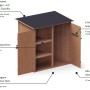 Upyard Garten-Werkzeugschuppen aus Holz, imprägniert, mit Regalen und Haken, 150x70 cm, FSC® zertifiziert.