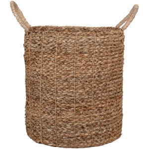 Naturfarbener Korb mit Henkeln aus Seegras, Ø 30 cm, ideal als Übertopf.