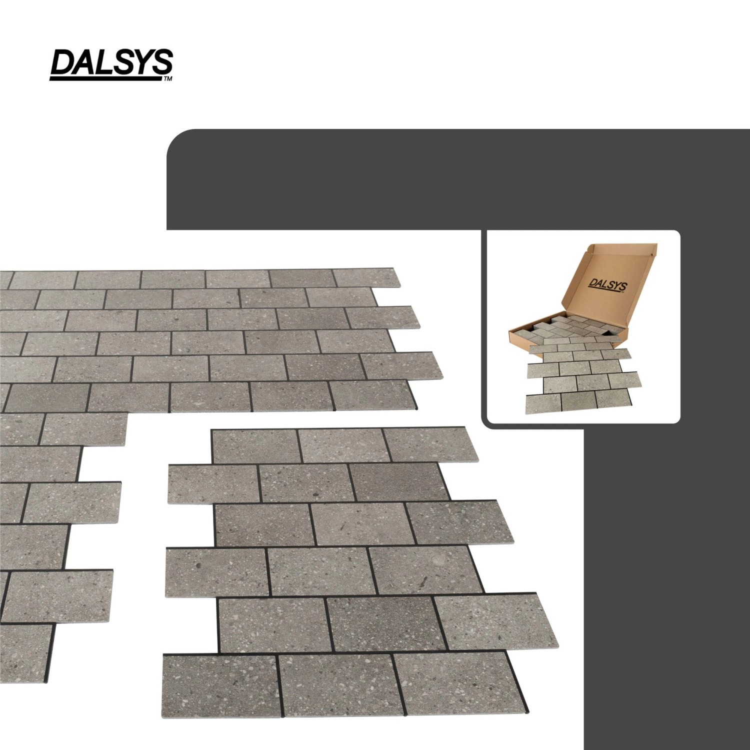 Dalsys Selbstklebende Fliesen 0,87m² 11 Stück Steinoptik Natur Grau_3