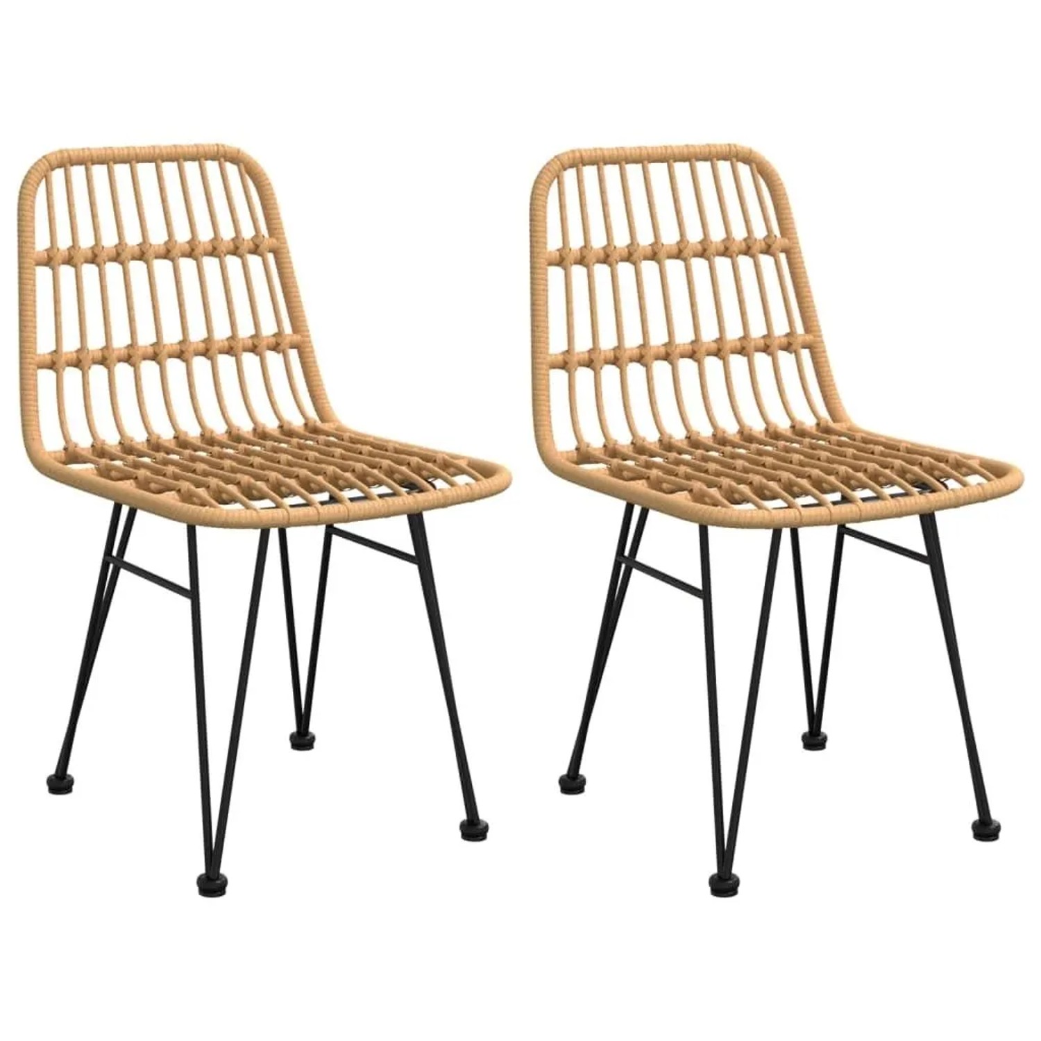 Furnicato Gartenstühle 2 Stk 48x62x84 Cm Pe-rattan