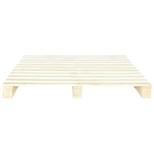 vidaXL Palettenbett 140x200 cm aus Kiefernholz, naturbelassen. Bettrahmen für Schlafzimmer.