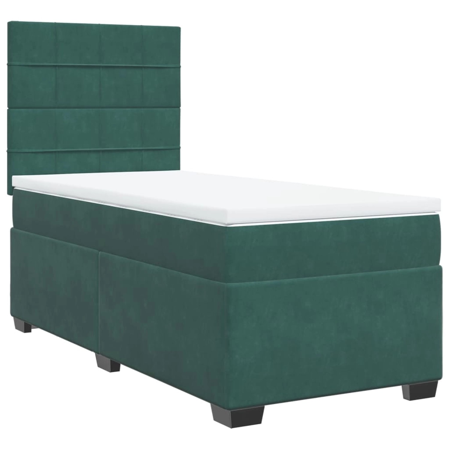 vidaXL Boxspringbett mit Matratze Dunkelgrün 90x200 cm Samt 3290813 günstig online kaufen