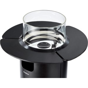 Enders Tischablage 3er Set für Nova LED Grill, schwarze Kunststoffablagen um Glaszylinder.