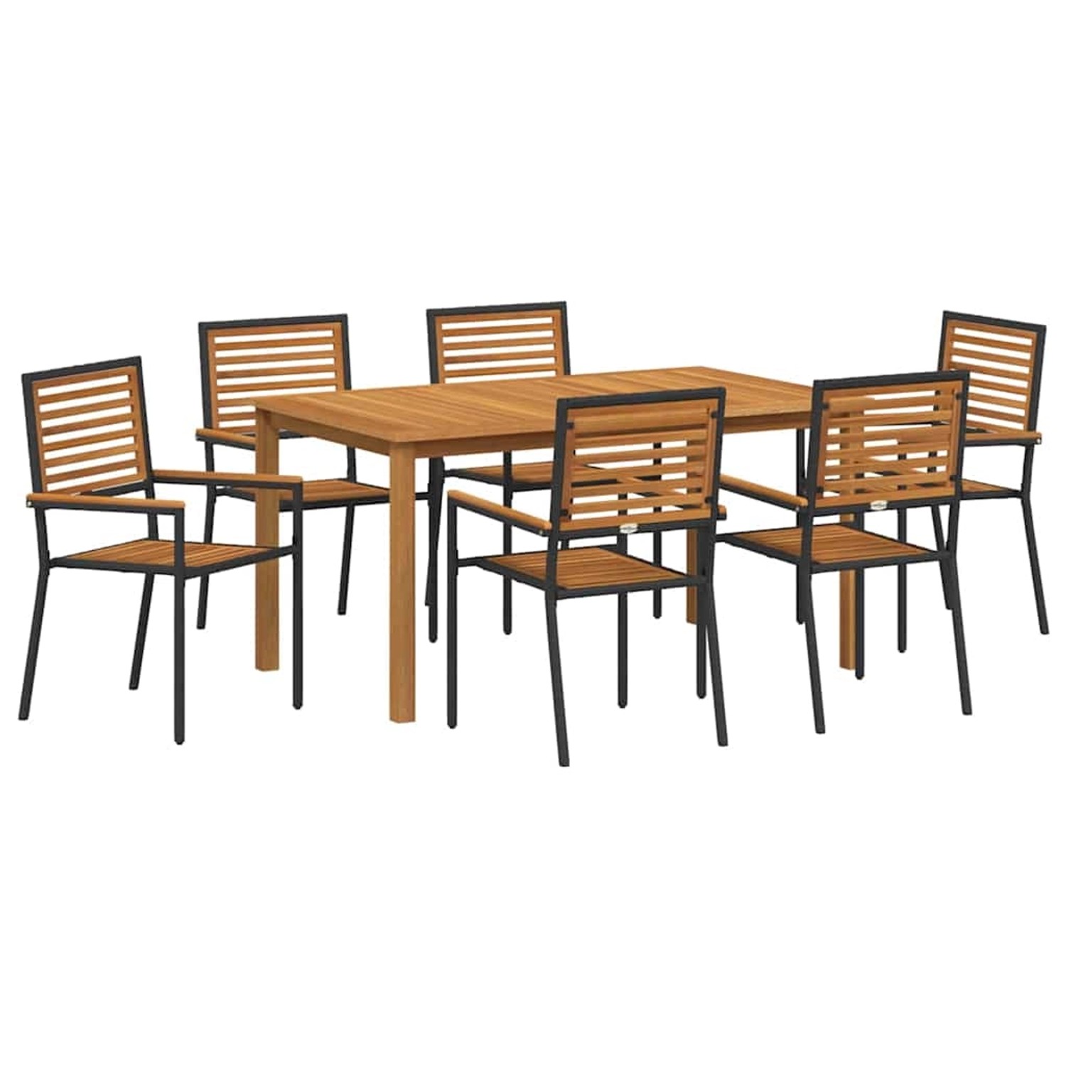 vidaXL Garten Essgruppe 7-Tlg Schwarz Poly Rattan 3365520 günstig online kaufen