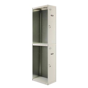 PROREGAL Spind AMEGO HxBxT 180 x 30 x 50 cm 2 Abteile Anbaumodul Grau-Grau Schließfach Garderobe