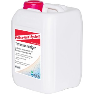 Kanister Patina Terrassenreiniger 2,5l für die Reinigung von Terrassen und Balkonen.