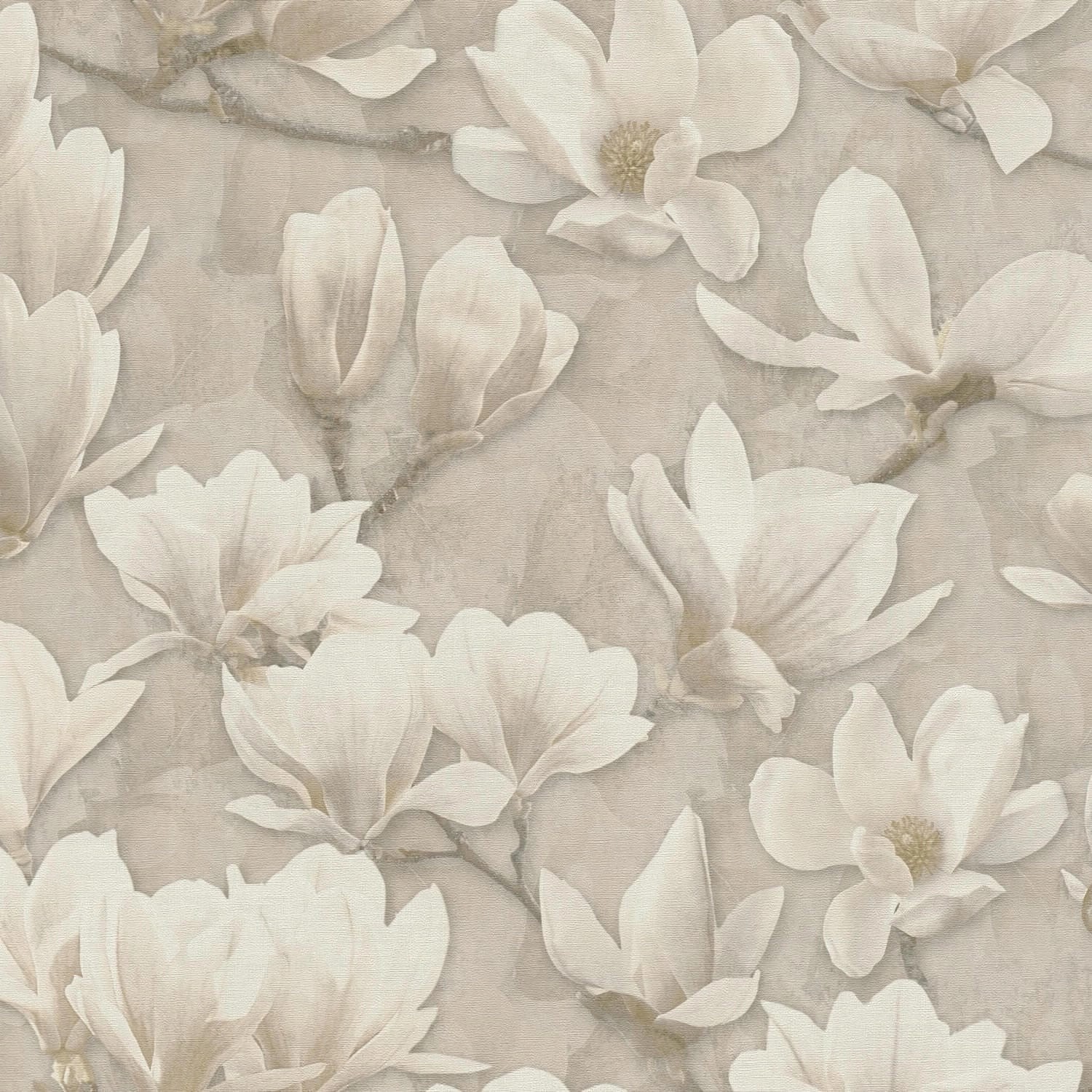 PROFHOME 396102-GU Blumen Tapete Floral Matt Beige Creme-Weiß Weiß 0,53 m x günstig online kaufen