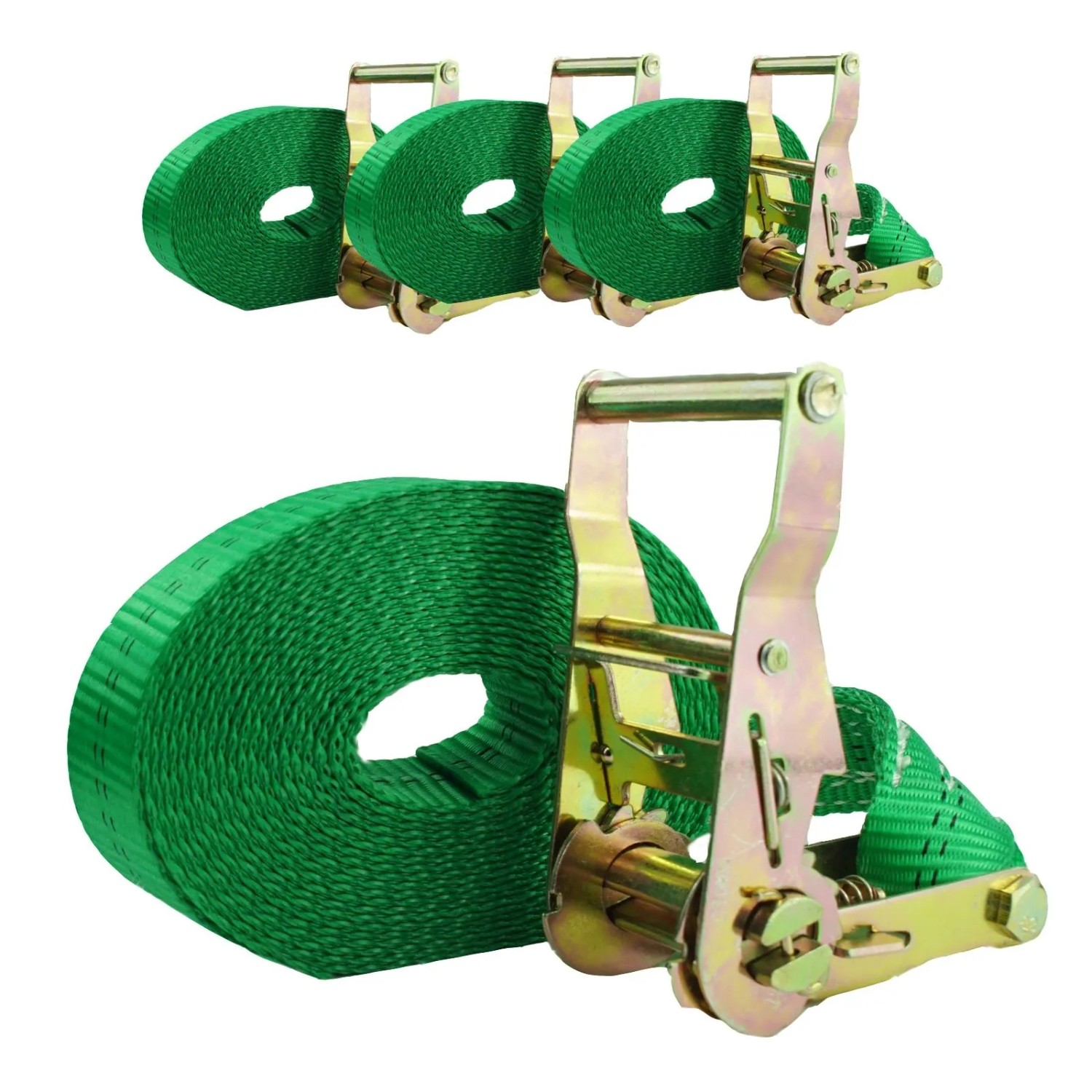 TRUTZHOLM 4x Ratschen Spanngurt 1 Teilig 6m 2t 2000kg TÜV GS Grün