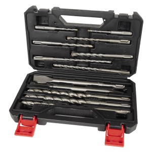 Einhell 12-teiliges SDS-Plus Bohr-Meissel-Set im Koffer für Bohrhämmer.