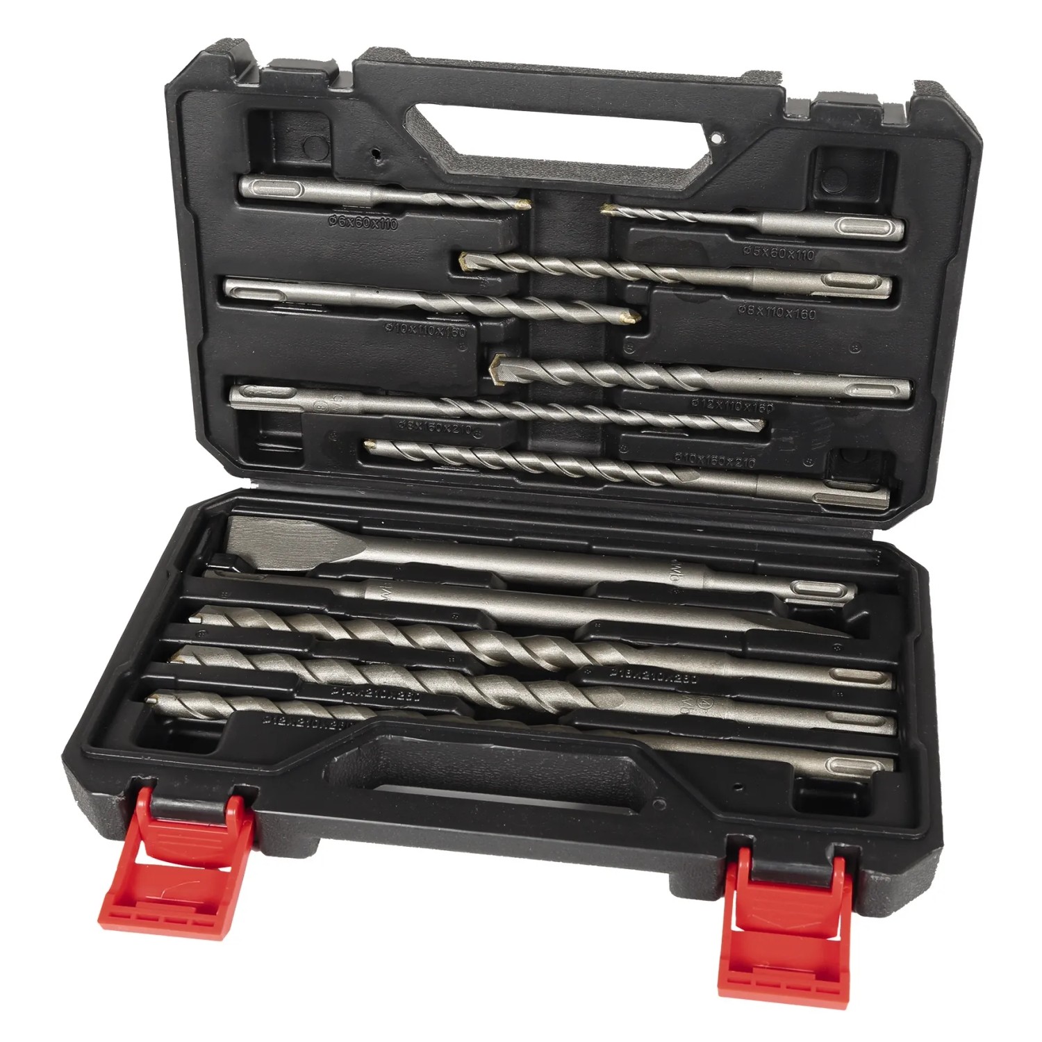 Einhell 12-teiliges SDS-Plus Bohr-Meissel-Set im Koffer für Bohrhämmer.