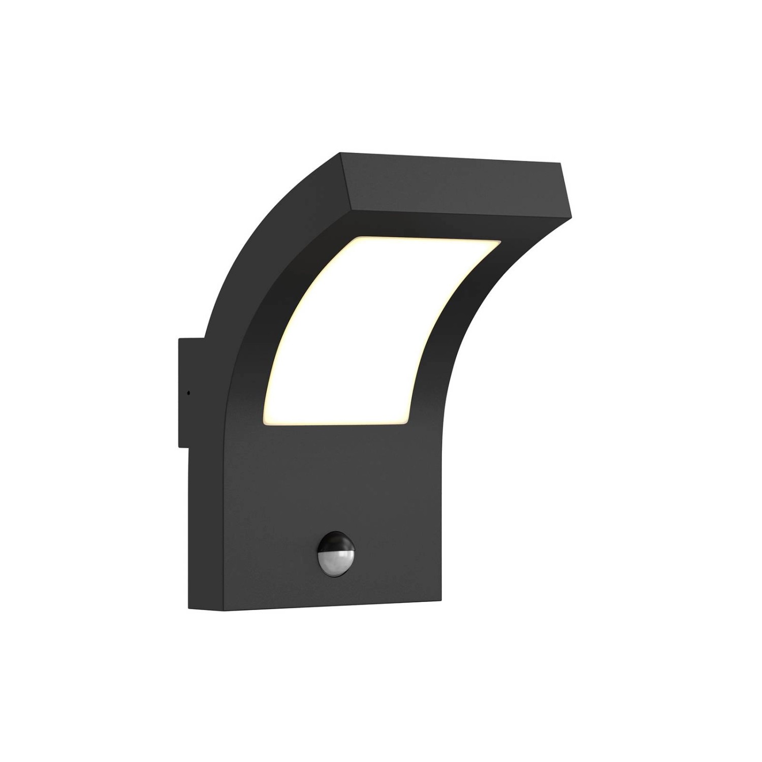 Arcchio LED Wandleuchte Außen Advik 9619189 mit Bewegungsmelder Spritzwassergeschützt Modern in Schwarz aus Aluminium 1-...