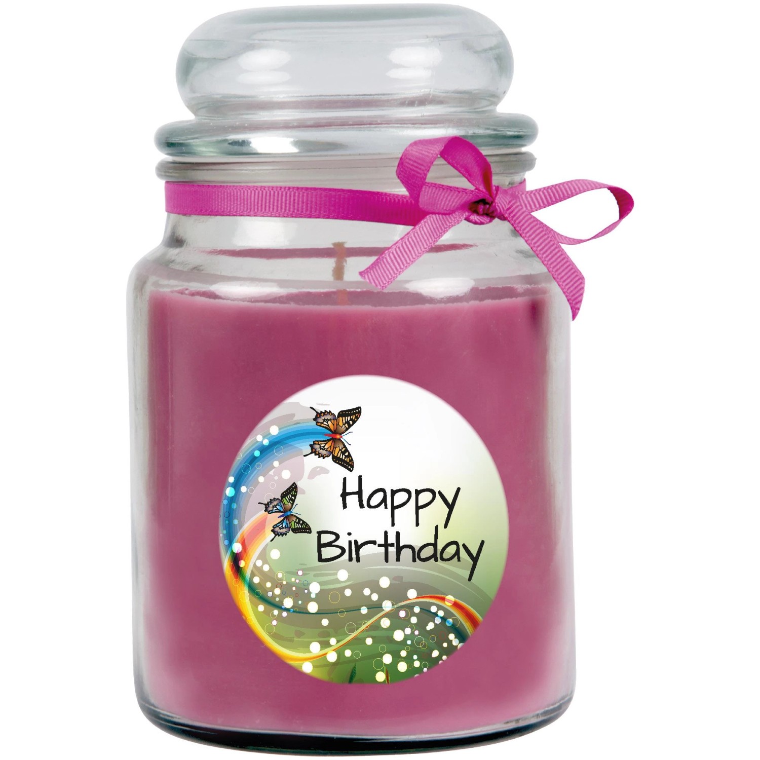 HS Candle Duftkerze & Glas Happy Birthday Schmetterling Lavendel günstig online kaufen