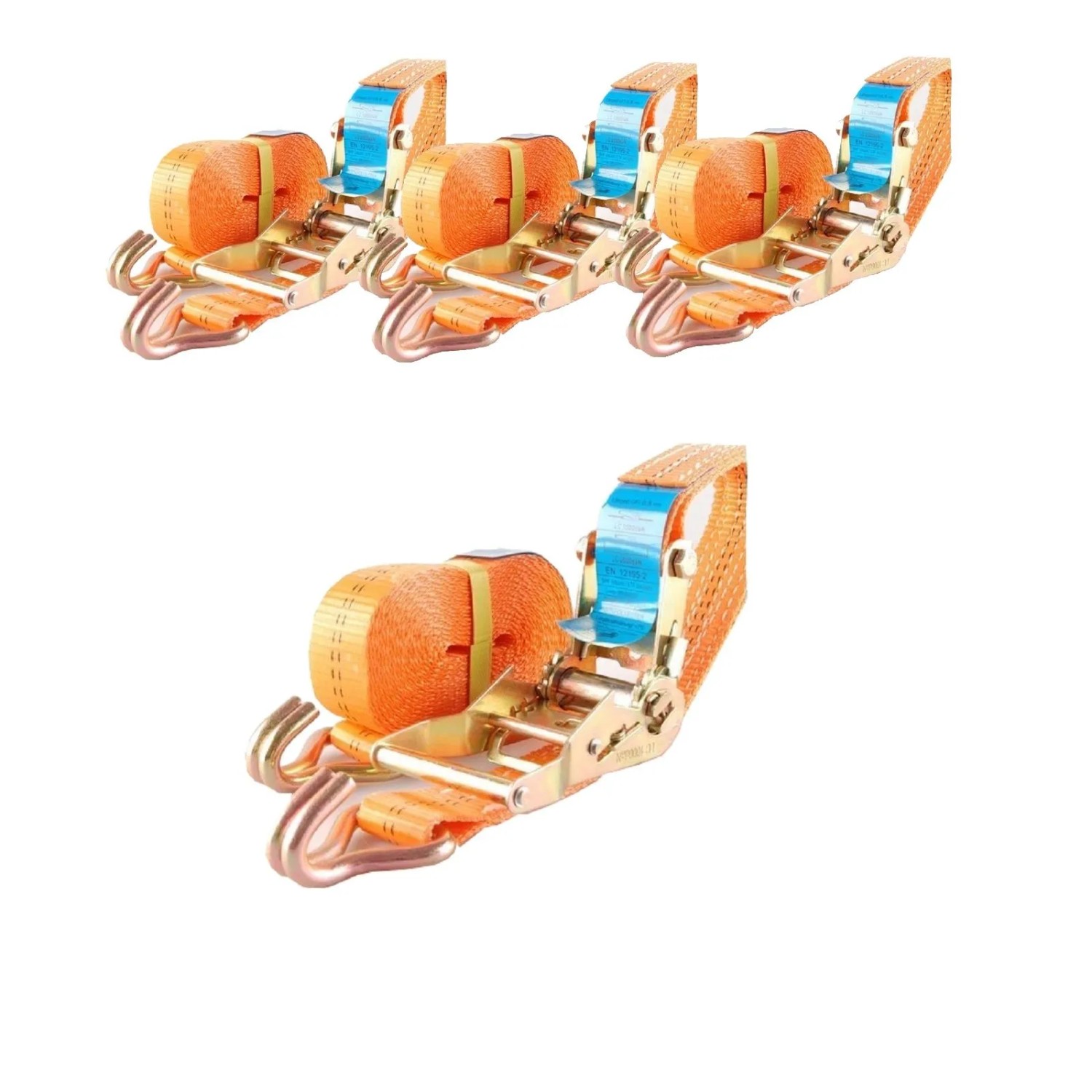 TRUTZHOLM 4x Profi Ratschen Spanngurt 2 Teile 5m 2t  2000kg TÜV/GS Orange