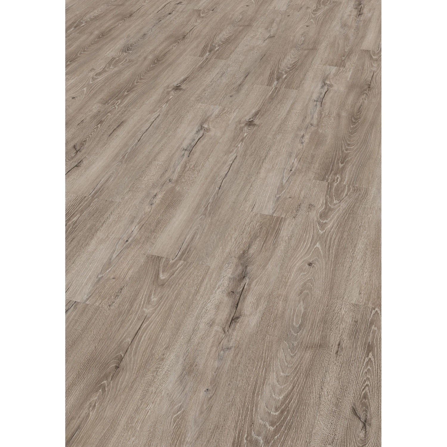 Egger Hybridboden Aquadura Panora Eiche Grau, Vinylboden mit Holzoptik und leichter Maserung.