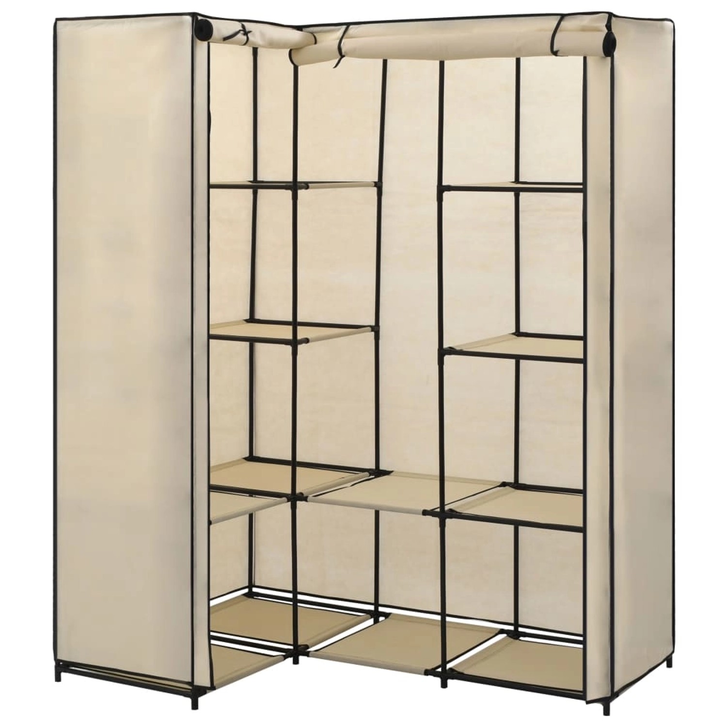 vidaXL Eckkleiderschrank Creme 130 x 87 x 169 cm