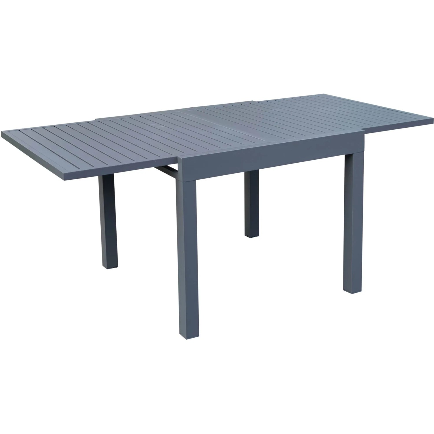 Rechteckiger, ausziehbarer Gartentisch von Garden Pleasure aus Aluminium, grau.